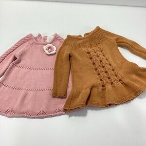 Cynthia Rowley Tan Baby Sweater Dress  6-9 M Shabby Chic Pink Baby Sweater Dress